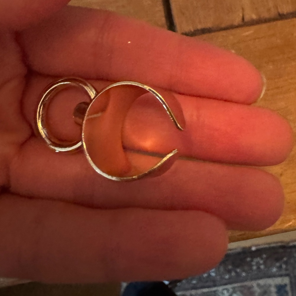 Adjustable Gold Ring With Loop/Ring Attachment - image 3